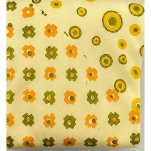 #5899 VTG Pure Silk Yellow with Floral Pattern Mens Woven Necktie, Tie 54x4.5